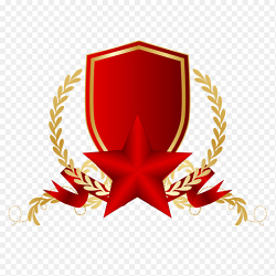 红色五角星盾牌丝带党政徽章素材