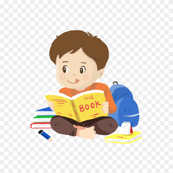 手绘插画读书阅读的小男孩免抠元素素材