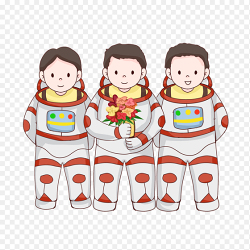 可爱插画风宇航员航天员职业人物免抠元素素材