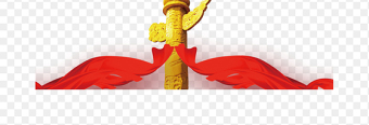 党徽与红色飘带环绕的华表柱华柱党政免抠元素素材