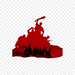 红色士兵军人胜利战场欢呼党政免抠元素素材