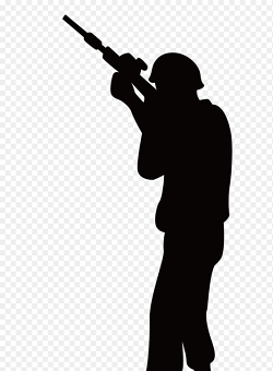 黑色创意瞄准目标射击的军人士兵剪影党政元素素材