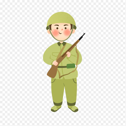卡通手绘拿枪的士兵军人党政免抠元素素材