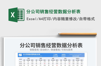 分公司销售经营数据分析表免费下载