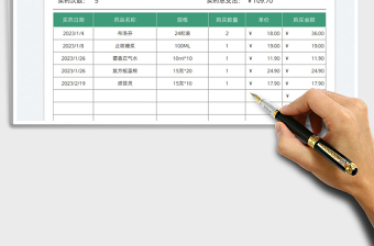 家庭买药开支表免费下载