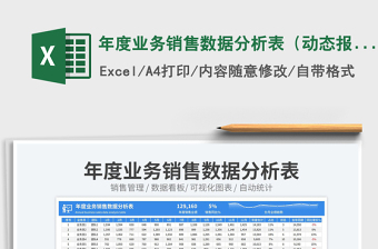 年度业务销售数据分析表（动态报表）免费下载