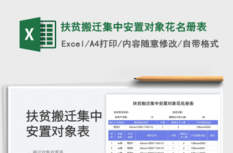 扶贫搬迁集中安置对象花名册表免费下载