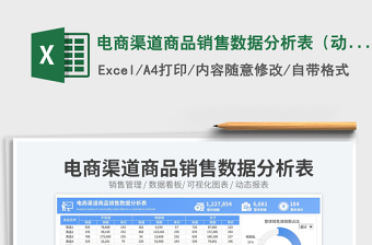 电商渠道商品销售数据分析表（动态报表）免费下载