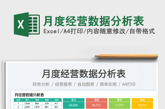 月度经营数据分析表免费下载