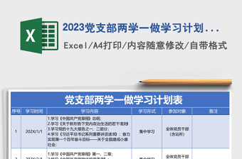 2023支部学习计划表