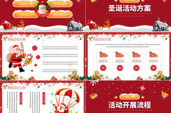 红色喜庆圣诞节公司新年晚会活动策划PPT模板下载