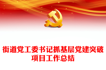 街道党工委基层党建工作总结PPT红色实用基层党组织年终总结模板(讲稿)