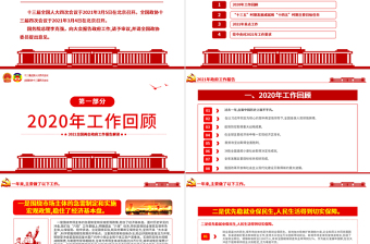 红色简约2021年全国两会政府工作报告学习解读PPT