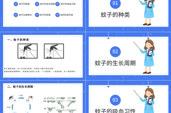 2022医疗预防登革热防蚊灭蚊主题班会PPT清新创意医疗主题班会通用PPT模板下载