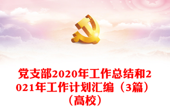 党支部2020年工作总结和2021年工作计划汇编（3篇）（高校）