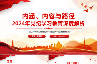 2024党纪学习教育深度解析内涵内容与路径PPT精美党政风加强党的纪律建设专题党课