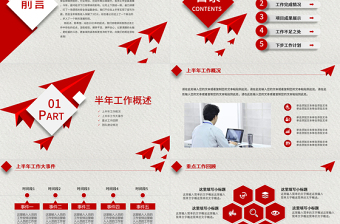 2023年年中工作总结PPT实用上半年工作总结汇报PPT模板