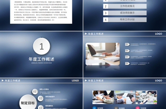 原创蓝色年终总结新年计划工作汇报PPT