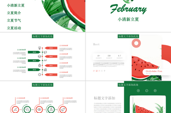 简约小清新立夏节气宣传PPT模板