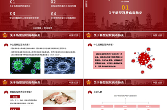 新型冠状病毒肺炎防护知识ppt模板