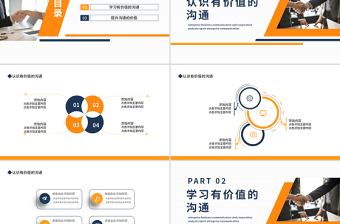 企业员工培训PPT橙色简洁风有价值的沟通员工培训下载