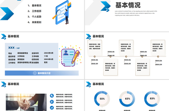 个人履历介绍PPT淡蓝简约履历介绍个人简历模板