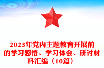 2023年党内主题教育开展前的学习感悟、学习体会、研讨材料汇编（10篇）