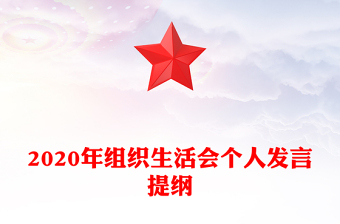 2020年组织生活会个人发言提纲