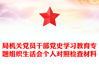 局机关党员干部党史学习教育专题组织生活会个人对照检查材料