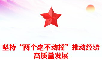 坚持“两个毫不动摇”推动经济高质量发展PPT党政风党员干部学习教育党课课件(讲稿)