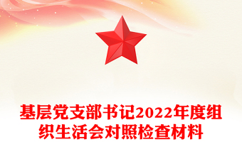 2022年教育局支部组织生活会对照检查材料