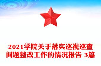 2021学院关于落实巡视巡查问题整改工作的情况报告 3篇