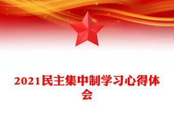 2021学习民主集中制心得体会