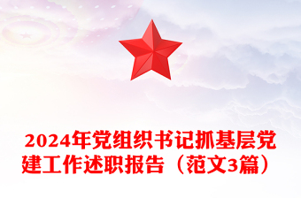 2024年党组织书记抓基层党建工作述职报告（精选范文3篇）