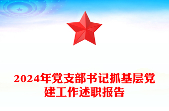 2024年党支部书记抓基层党建工作述职报告范文