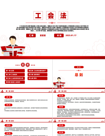 《中华人民共和国工会法》PPT精美简洁法律法规课件