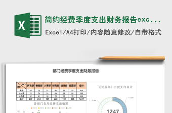 简约经费季度支出财务报告excel模板