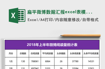 扁平微博数据汇报excel表模板