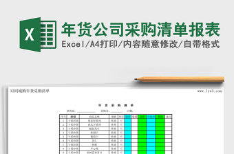 公司采购清单表