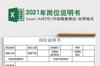 2021年岗位说明书