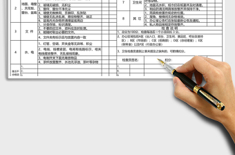 标准办公室卫生检查表excel表格