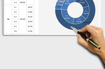 商品分类销售明细统计环形饼形图excel表格模板