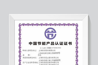 简约中国节能产品认证证书模板设计