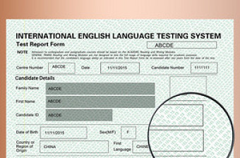 雅思英语考试证书