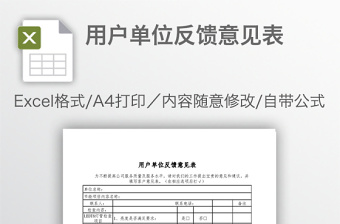 用户单位反馈意见表