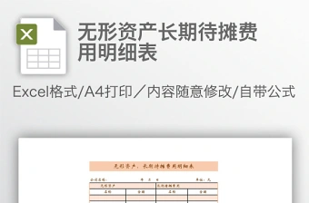 无形资产长期待摊费用明细表