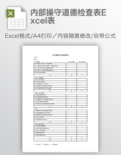 内部操守道德检查表Excel表