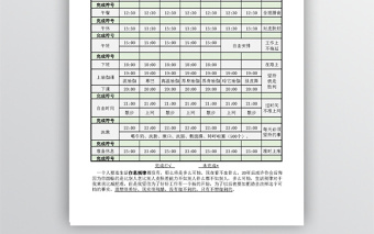 全面作息时间表格